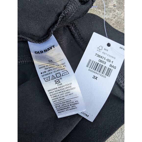 Old Navy Women's Black High Waisted Fashion Layering Cropped Leggings Sz 3X - Picture 6 of 6
